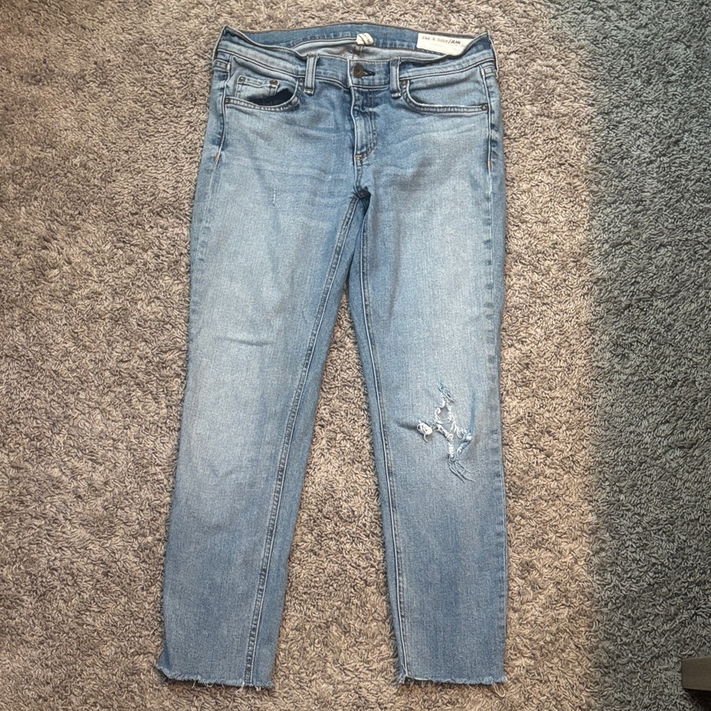 rag & bone Faded Blue Cropped Jeans Low Rise Y2K Dre Capri